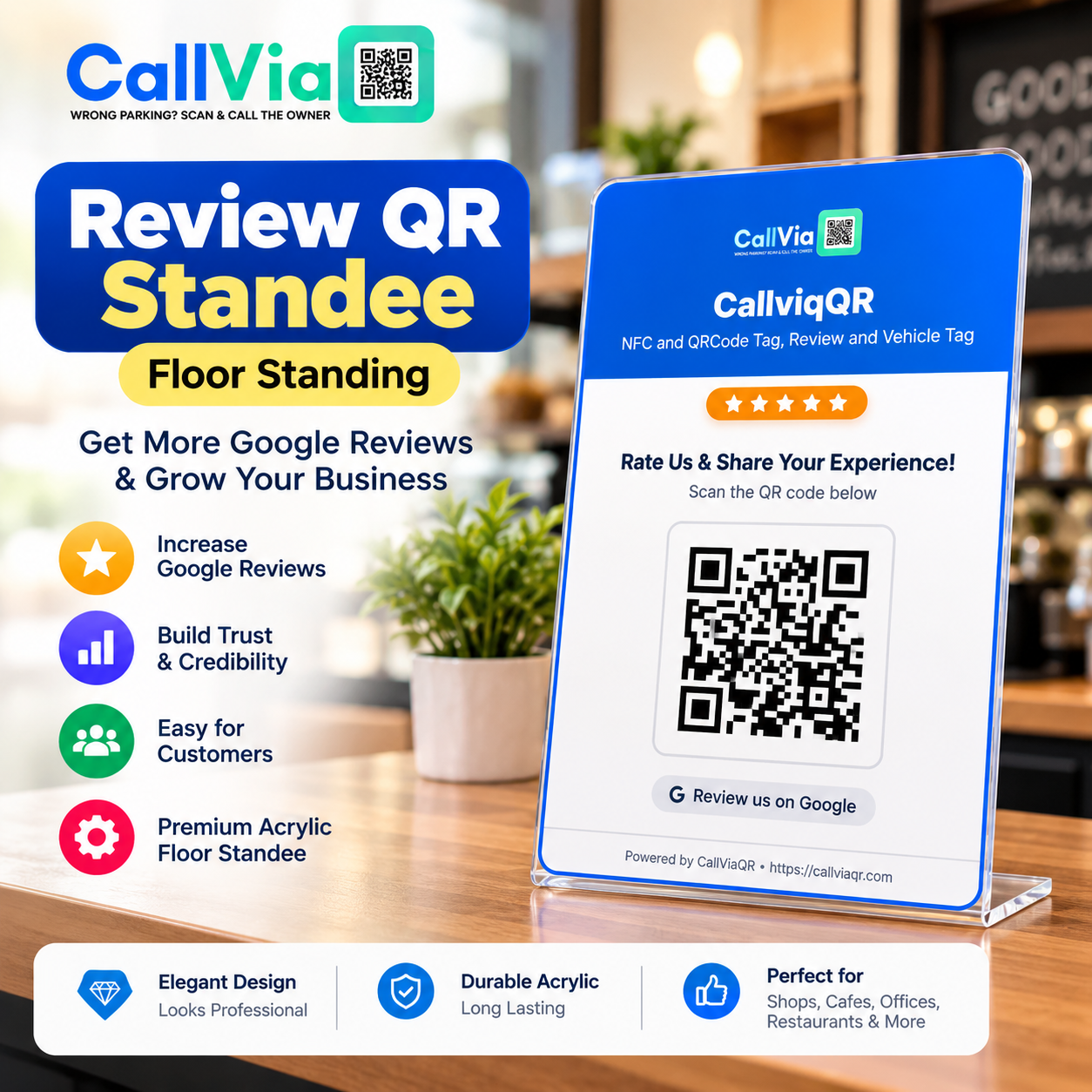 Review QR Standee — Floor Standing