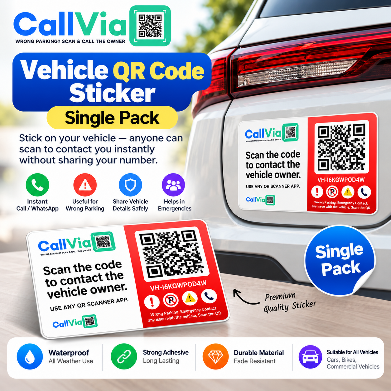 Vehicle QR Code Sticker