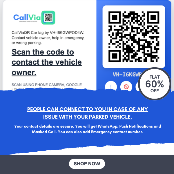 CallViaQR Tag The Best QR Car Parking Accessory in Jaipur